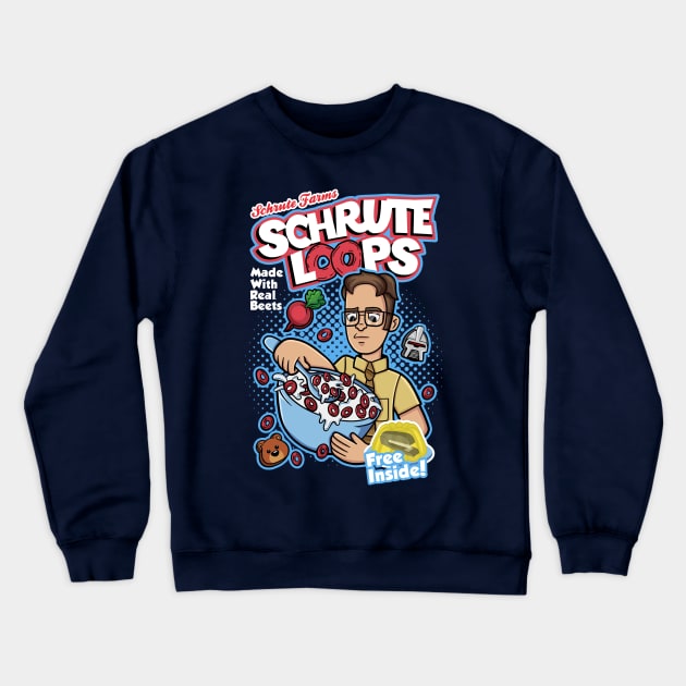 Schrute Loops Dwight Schrute Cereal Crewneck Sweatshirt by scribblejuice